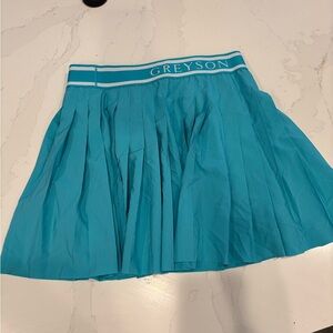 Greyson Teal Pleated Skirt